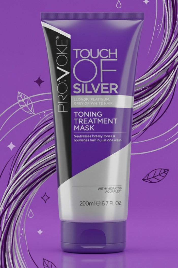 PRO:VOKE Touch of Silver Toning Treatment Mask - With Hydrating Aquaplex for Blonde, Platinum, Grey or White Hair - 200ml - Image 2